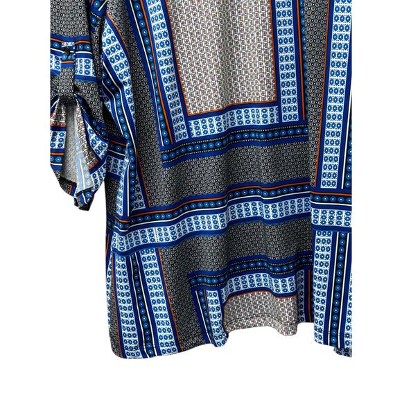 Per Seption Multicolor 3/4 Sleeve Blouse 3X Built-In Shell Layered Look Plus - Picture 4 of 13